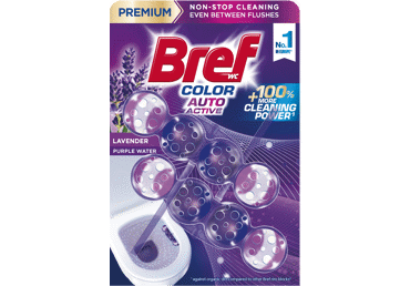 WC valiklis-gaiviklis BREF Color Auto Active Lavender, 2x50 g