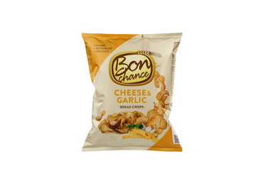 Хлебные чипсы BON CHANCE с сыром и чесноком, 120 г