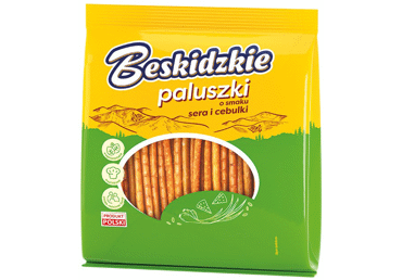 Lazdelės AKSAM BESKIDZKIE, sūrio ir svogūnų skonio, 180 g