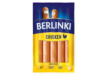 Virtos rūkytos BERLINKI vištienos dešrelės, II r., 250 g