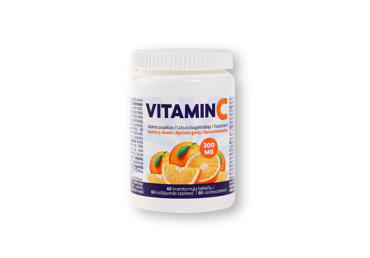 Maisto papildas VITAMINAS C apelsinų skonio, 60 vnt.