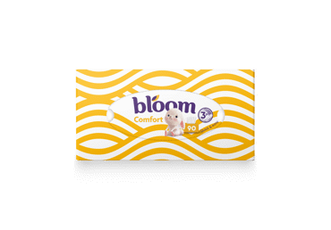 Kosmetinės servetėlės BLOOM COMFORT, 3 sluoksn., 90 vnt., 90 vnt.