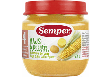 Kukurūzų ir bulvių tyrelė SEMPER (nuo 4 mėn.), 125 g