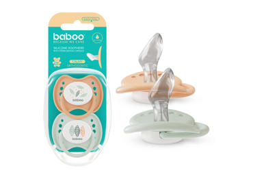 Baboo Calmy silikoninis ortodontinis čiulptukas, Peachy Keen, 2 vnt, 0+ mėn