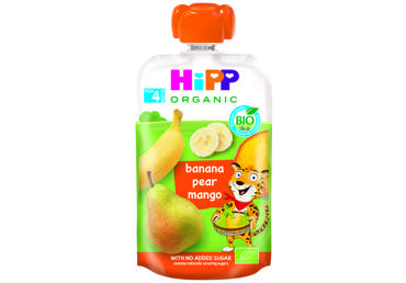 Organic banana, pear, mango puree HIPP from 4 months, 100 g