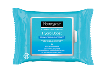 Drėgnosios veido valymo servetėlės NEUTROGENA HYDRO BOOST, 25 vnt.