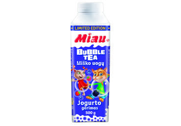 Jogurto gėrimas MIAU su miško uogomis, sprogst. perlais, 1,3 %, 500 g