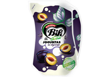 Jogurtas BIFI ACTIVE su džiovintomis slyvomis, 2 % rieb., 900 g