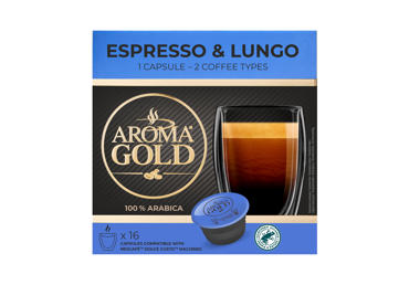 Kavos kapsulės AROMA GOLD ESPRESSO & LUNGO, 128 g