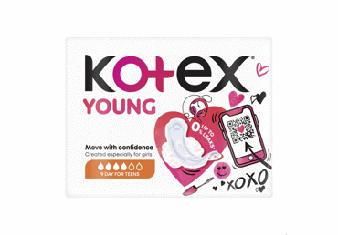 KOTEX YOUNG NORMAL Higieniniai paketai, 9vnt