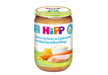 Ekologiška daržovių tyrelė HIPP su kalakutiena, nuo 12 mėn., 220 g