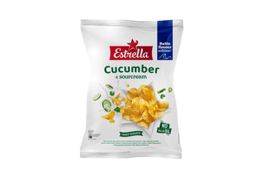 Чипсы из картофеля ESTRELLA, вкус свежего огурца и сметаны, 170 г