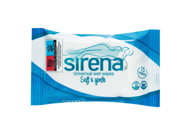 Drėgnos servetėlės SIRENA, 15 vnt.