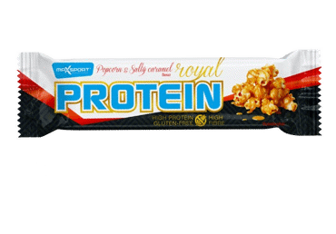 Baltym. batonėlis MAXSPORT ROYAL su spragėsiais ir karamele, 60 g