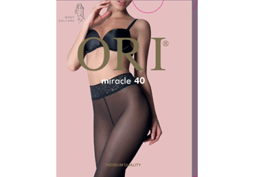 Moteriškos pėdkelnės ORI MIRACLE NERO, 2 dydis, 40 denų, 1 vnt.