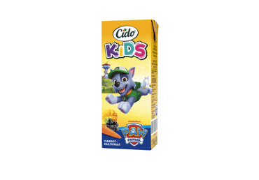 Įvairių vaisių, morkų sulčių gėrimas CIDO KIDS, 200 ml