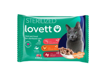 Canned cat food LOVETT for sterilized cats, 4 x 100 g, 400 g