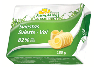 Sviestas FARM MILK, 82 % rieb., 180 g