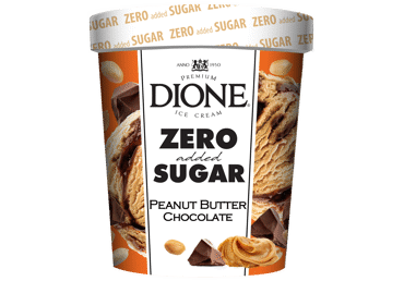 Žemės riešutų ledai DIONE su šokolado skonio įdaru, 300 g