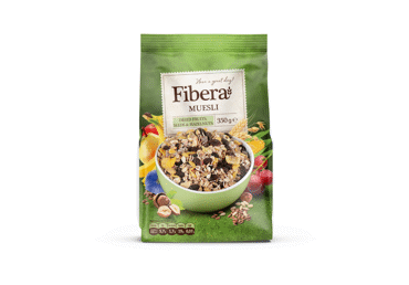 Dribsnių mišinys FIBERA su riešutais, 350 g