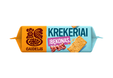 Crackers GAIDELIS, smoked bacon flavor, 72 g
