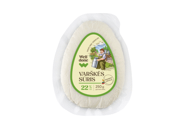 Varškės sūris WELL DONE, 22 % rieb., 250 g