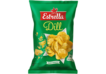 Волнистые картофельные чипсы ESTRELLA с укропом, 130 г