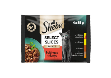 Konservuotas visavertis kačių ėdalas SHEBA CUISINE, 4 x 85 g, 340 g