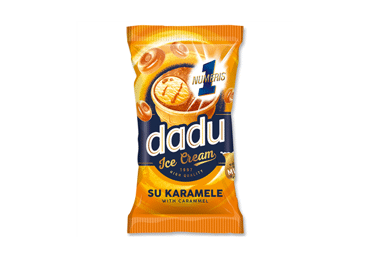 Valgomieji karamelinai ledai DADU su karameles įdaru, 65 g