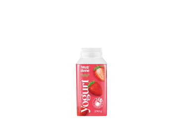 Йогурт WELL DONE, клубничный вкус, 2% жира, 250 г