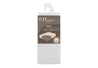 Satininė paklodė su guma 180x200+30cm,š. ruda