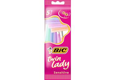 Moteriški vienkartiniai skustuvai BIC TWIN LADY SENSITIVE, 5 vnt.