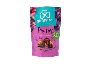 Slyvos SKRIVERU su juoduoju šokoladu, 110 g