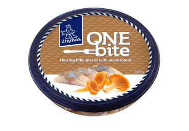 Филе сельди кусочками ZIGMAS ONE BITE с лисичками, 210 г