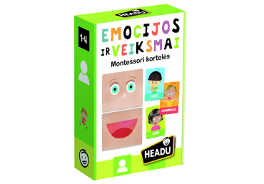 Kortelės HEADU MONTESSORI EMOCIJOS IR VEIKSMAI, 1 vnt.