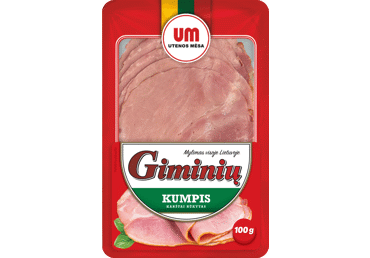 Karštai rūkytas GIMINIŲ kiaulienos kumpis, I r., 100 g