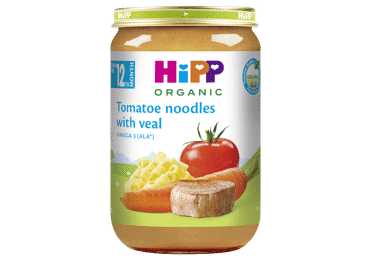 Organic pasta HIPP in tomato sauce with veal, from 12 months, 220 g