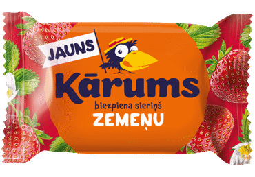 Glaistytas sūrelis KARUMS, braškių skonio, 23,2 % rieb., 45 g