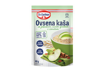 Avižinė košė DR.OETKER su obuoliais, razinomis ir cinamonu, 62 g