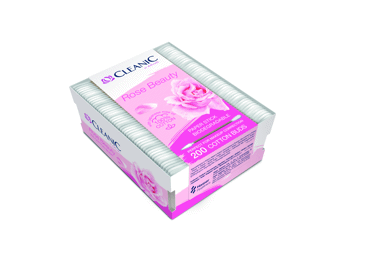 Kosmetiniai vatos krapštukai CLEANIC ROSE, 200 vnt.
