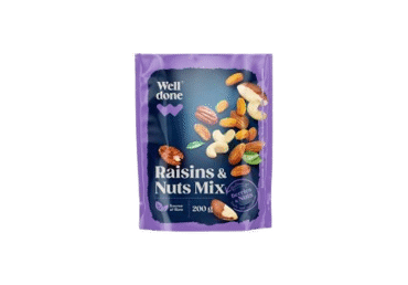Razinų ir riešutų mišinys WELL DONE, 200 g