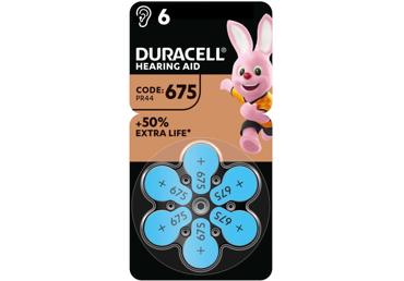 Elementai klausos aparatui DURACELL 675PR44, 6 vnt.