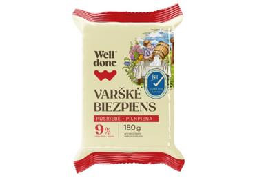 Varškė WELL DONE, 9 % rieb., 180 g