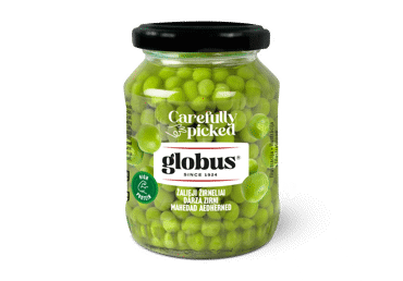 Canned small green peas GLOBUS, in jar, 330 g