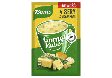 Tiršta sriuba su skrebučiais KNORR, keturių sūrių skonio, 17 g