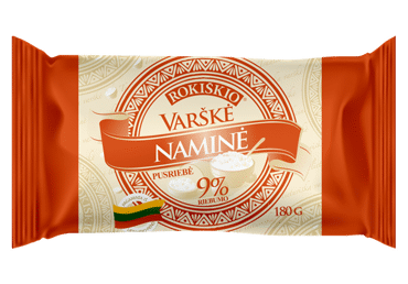 Pusriebė ROKIŠKIO NAMINĖ varškė, 9 % rieb., 180 g