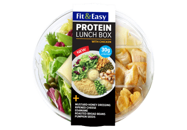 Salotos su vištiena, perliniu kus.,sūriu bei pup. FIT & EASY, 270 g