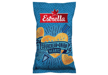 Traškus užkandis ESTRELLA, grietinės ir svogūnų skonio, 110 g