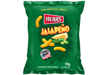 Kukurūzų traškučiai HERR'S, Chalapos paprikų skonio, 113 g