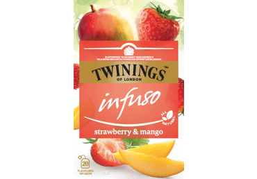 Vaisinė arbata TWININGS su braškių ir mangų gabaliukais, 40 g